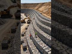 Αξιόπιστος τοίχος αντιστήριξης Gabion για προστασία από πλημμύρες στο βουνό